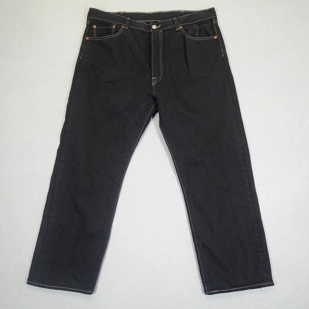 Levi's 501 Jeans Mens 38x32 Black Original Fit Straight Leg Denim